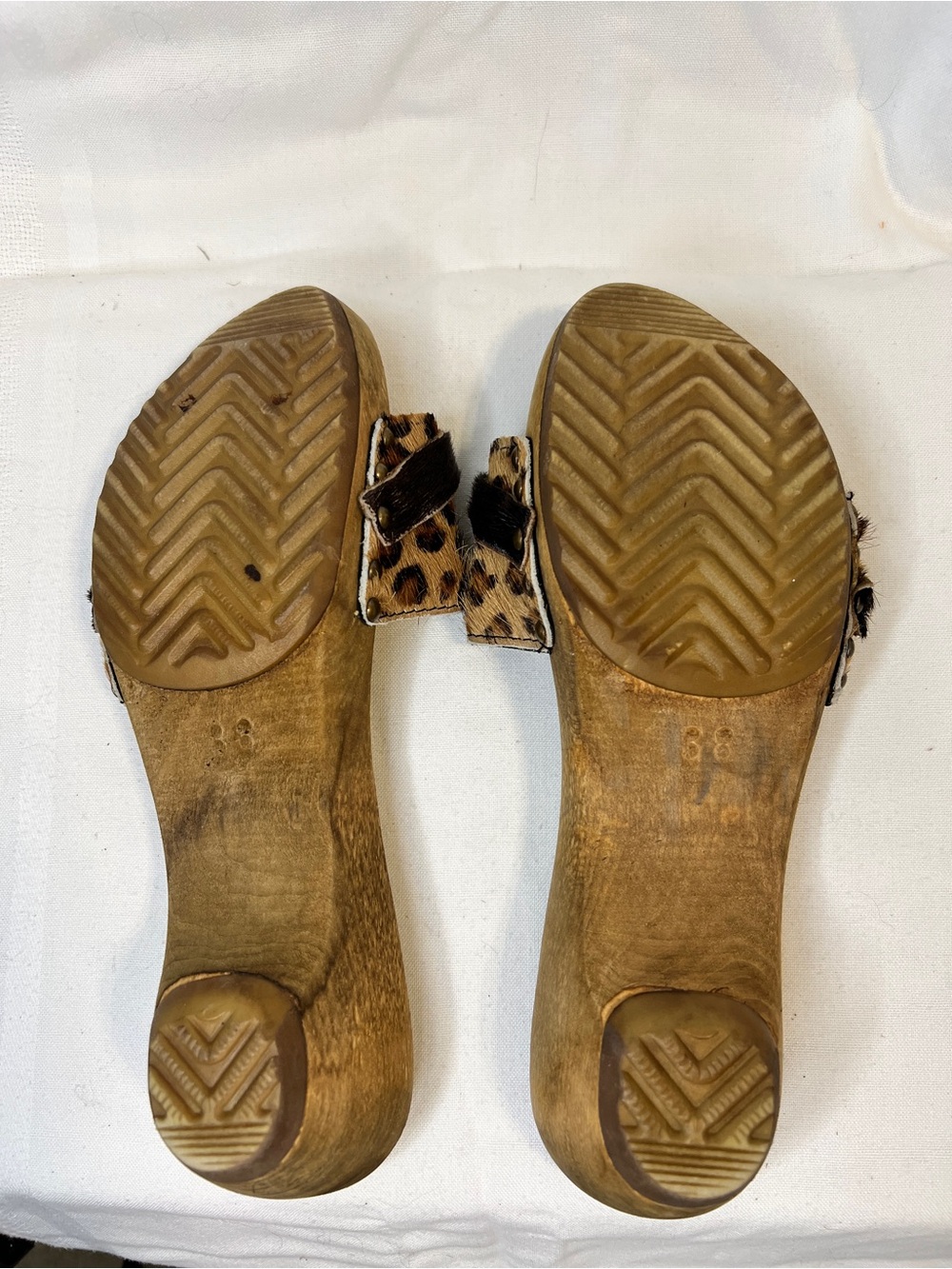 Sanita Camilla Wooden Sandal Featuring Leopard Print Calf Hair. Women’s 38 - Picture 5 of 5